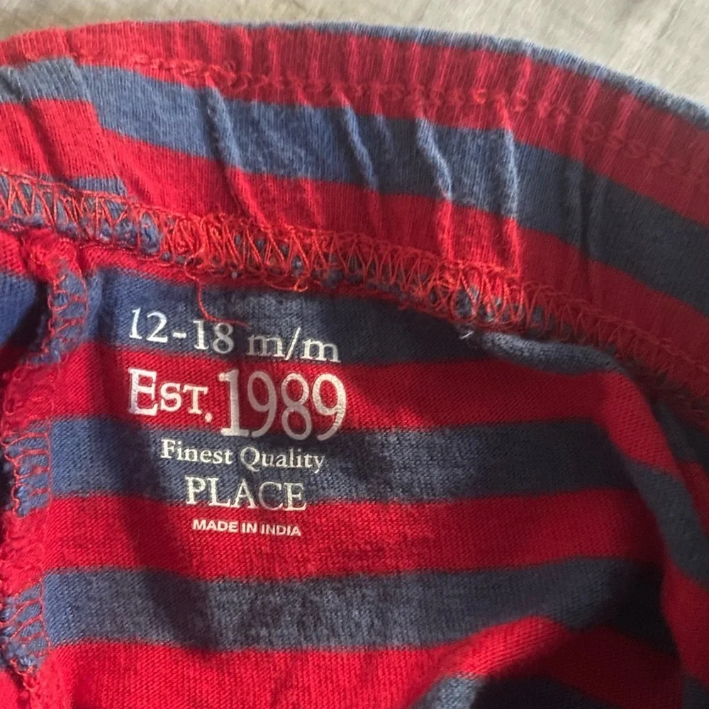 Red and Blue Striped Shorts boys size 12-18 months